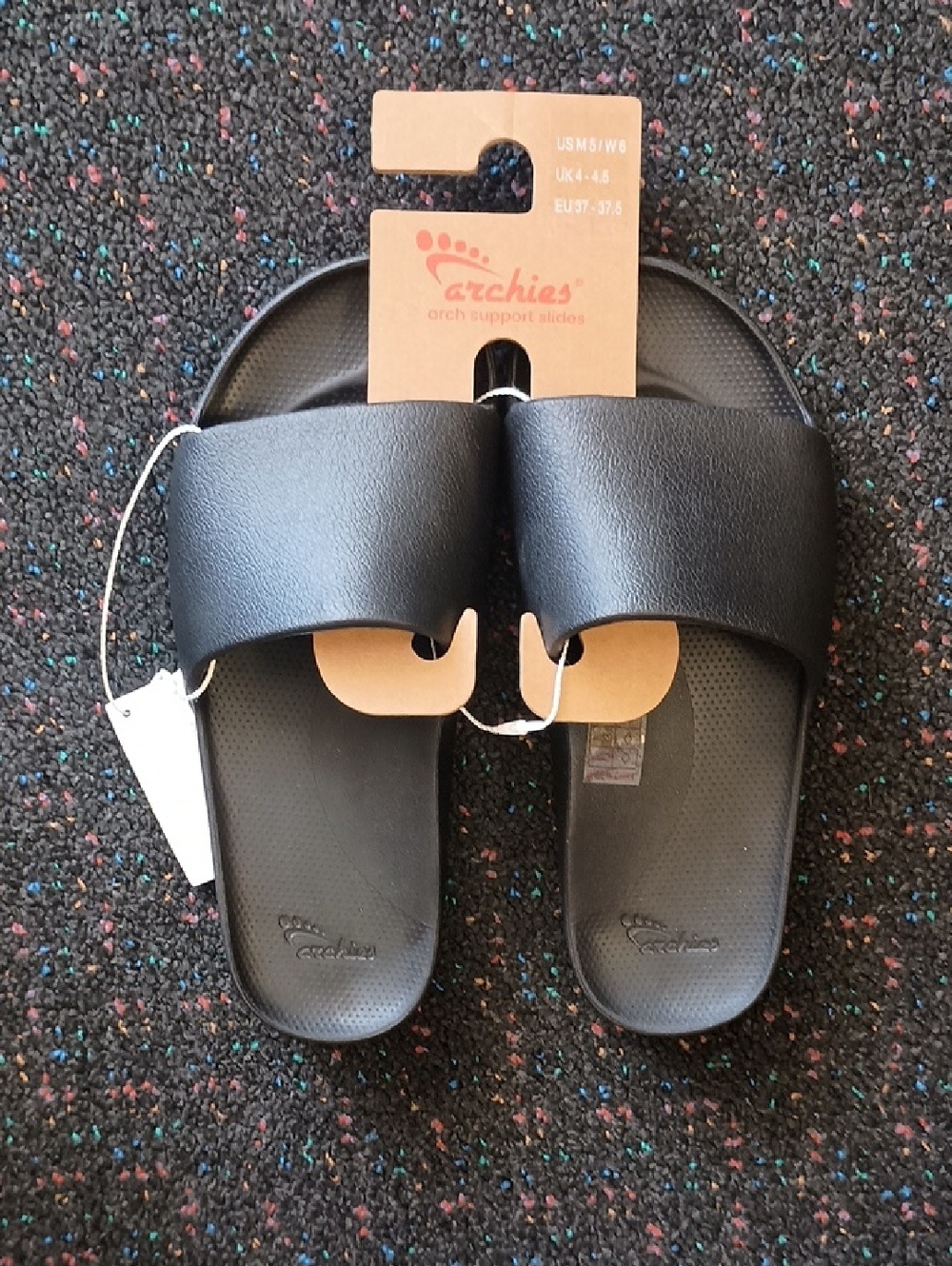 archies Black Slide Sandals for Women